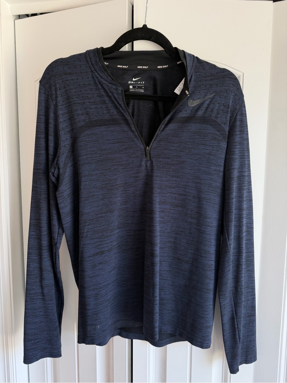 Nike Dri-FIT Navy Blue Quarter-Zip Long Sleeve Top